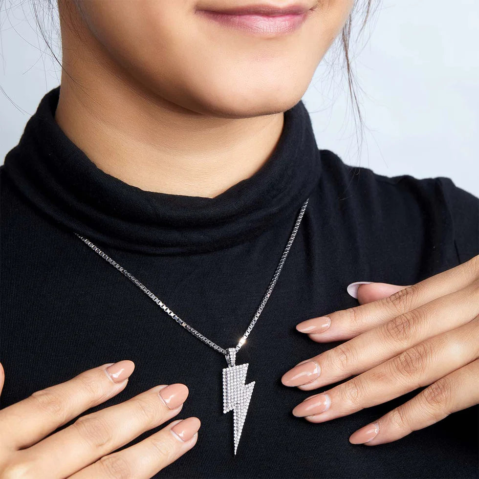 Diamond Bolt Necklace.