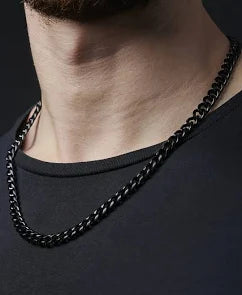 Black Curb Chain Necklace